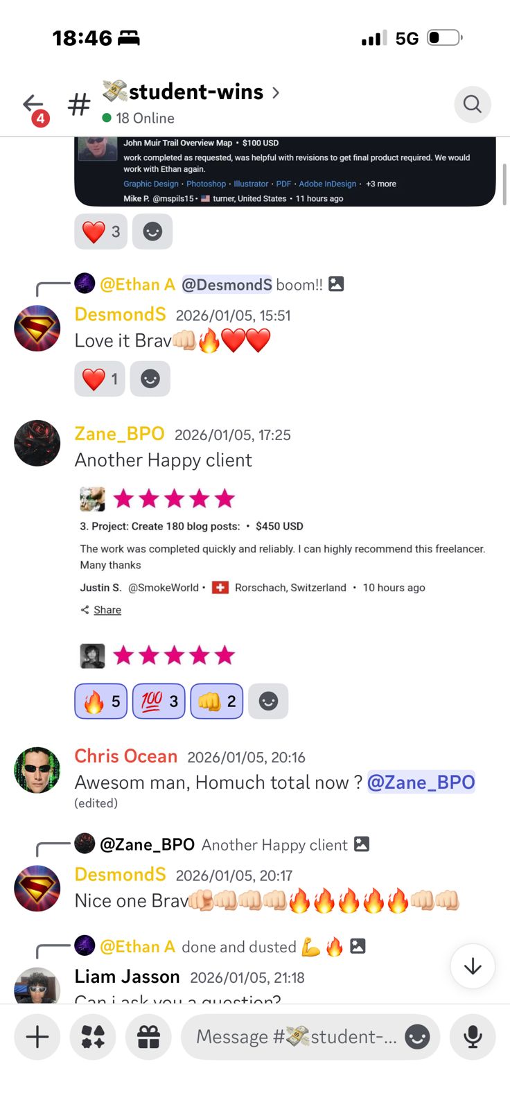 Zane_BPO — 5-star reviews stacking ⭐